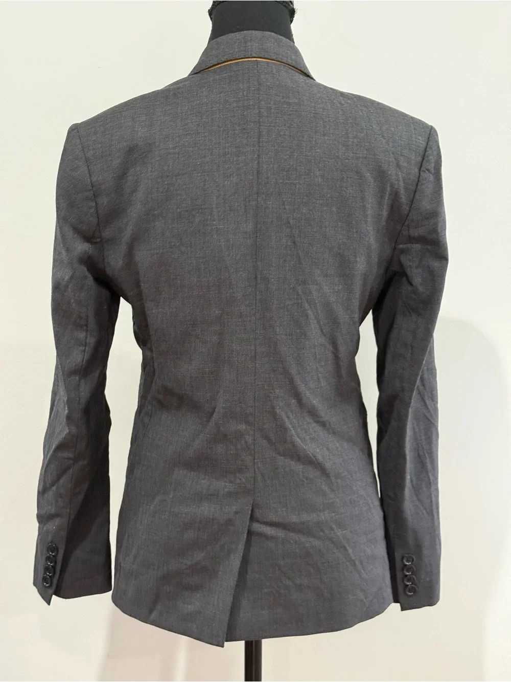 Crew cuts 14 Loudlow Tollegno 1900 Wool Charcoal Grey Two-Button Blazer 535